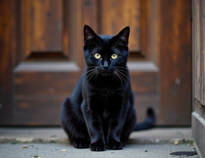 Un chat noir à votre porte : quelles croyances et significations se cachent derrière sa visite ?