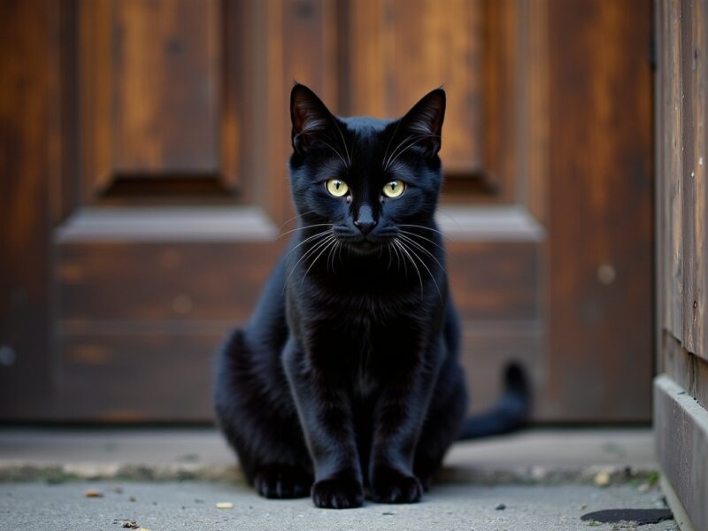 Un chat noir à votre porte : quelles croyances et significations se cachent derrière sa visite ?